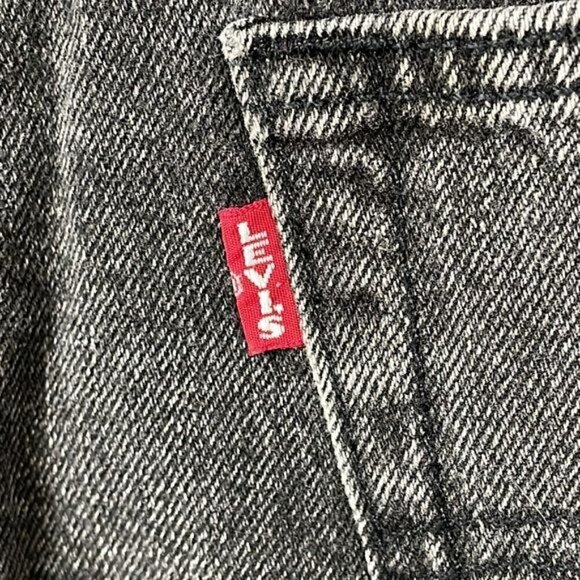 Levis 501 Big E High Rise Cut Off Shorts Washed Trashed Black Sz 26 - Picture 9 of 16